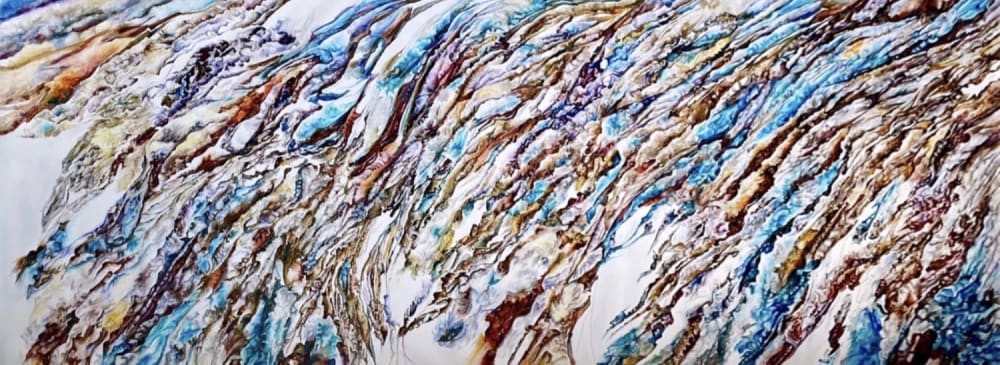 Quartz 'Waterfall' | Oil And Acrylic Painting in Paintings by Sangeeta Sagar