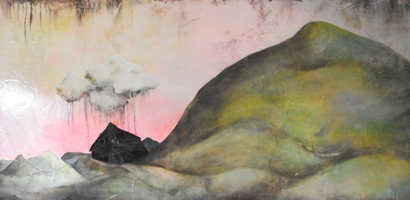 Gold Mountain | Oil And Acrylic Painting in Paintings by Sarah Stivers | Red E Café in Portland