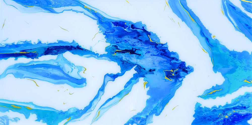 I Love My Life In Blue | Oil And Acrylic Painting in Paintings by Swann Freslon