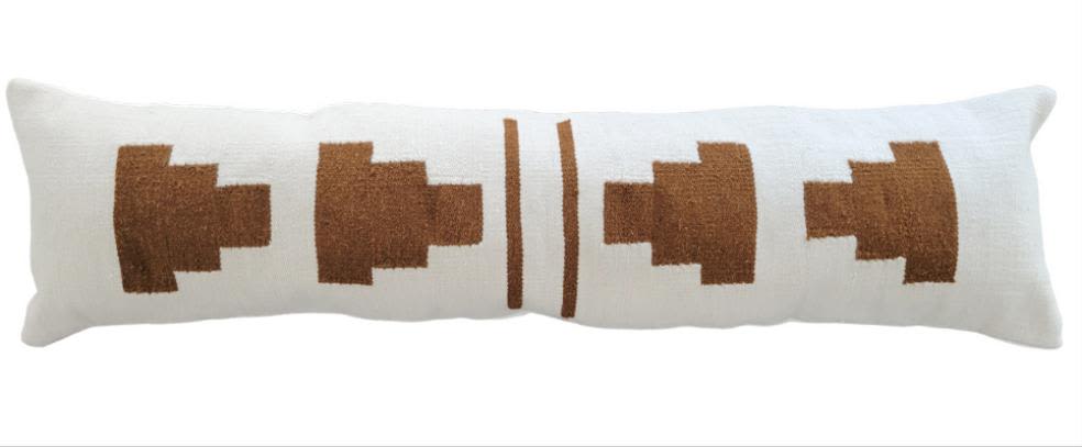 Edge Handwoven Extra Long Wool Lumbar Pillow | Cushion in Pillows by Mumo Toronto
