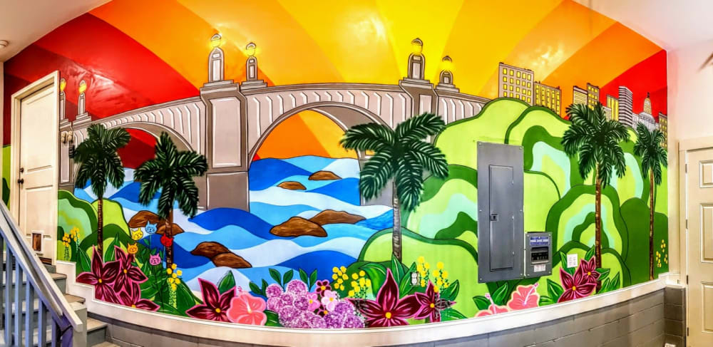 Garage Glow-Up Mural | Murals by Girls Who Paint Murals