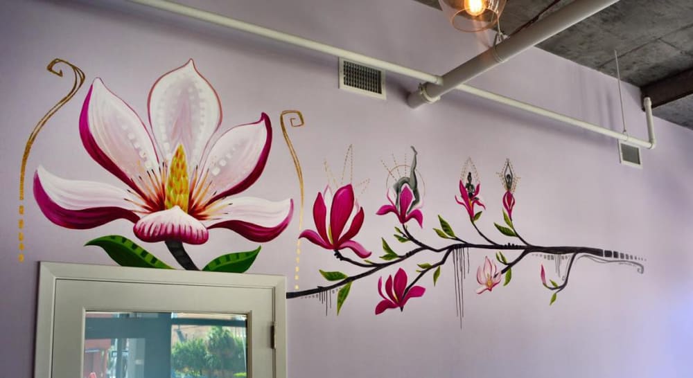 Magnolia Yoga Interior Mural | Murals by Monica Rose Kelly | Magnolia Yoga Studio in New Orleans