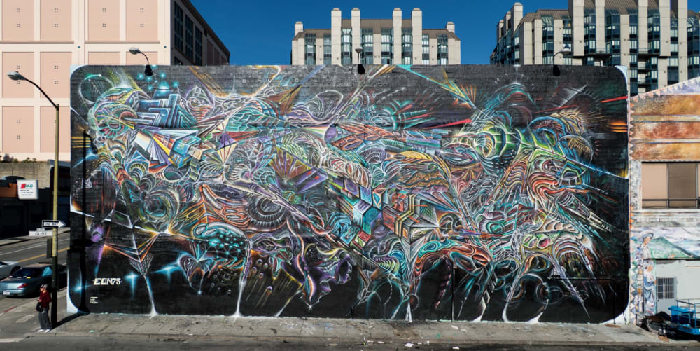 “Archons Dream” | Street Murals by Max Ehrman (Eon75) | Mitchell Brothers O'Farrell Theatre in San Francisco