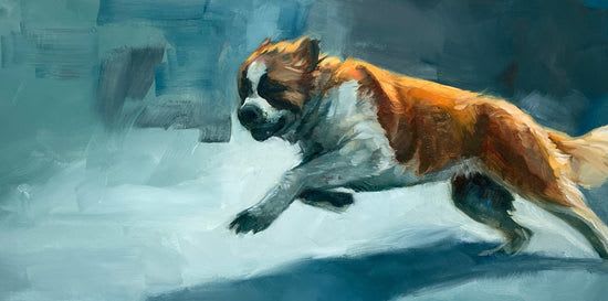 Leaping Peaches | Oil And Acrylic Painting in Paintings by Paws By Zann Pet Portraits