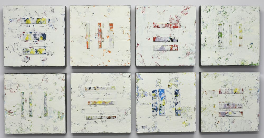 White Noise - Mixed Media Art Set of 8 paintings | Collage in Paintings by Lisa Fine Art