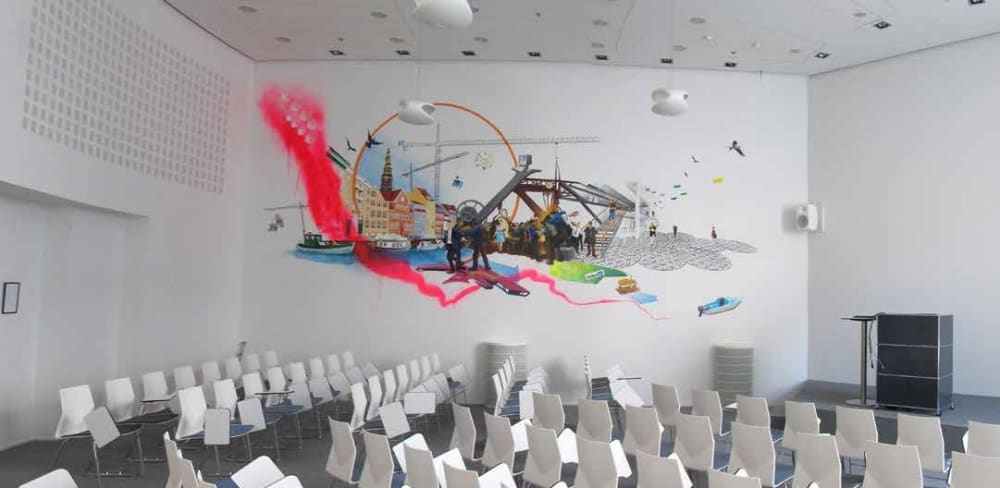 Past - Present - Future | Murals by Frederik Hesseldahl - The Art of Clean | Dentsu Aegis Network in København