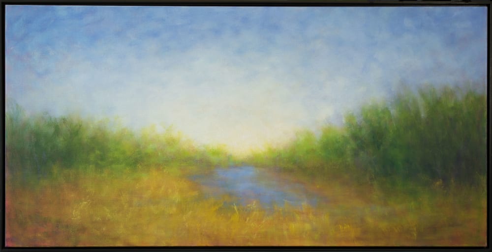 August Pond In The Park | Oil And Acrylic Painting in Paintings by Victoria Veedell