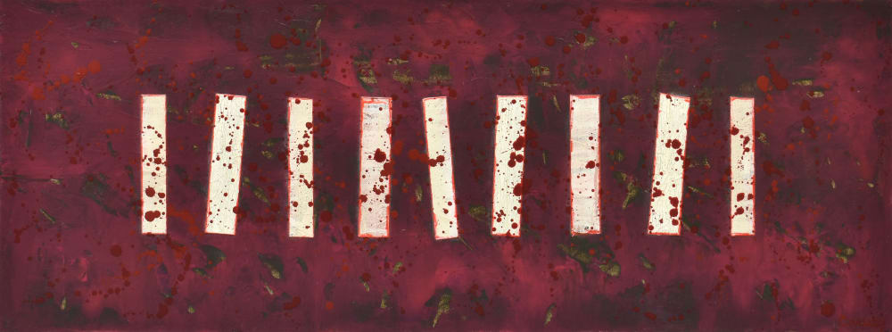 Cranberry Crush - Acrylic painting on canvas with collage | Mixed Media in Paintings by Lisa Fine Art