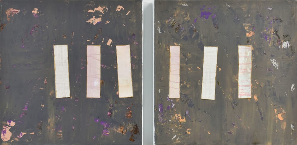 Urban Oasis - Mixed Media Diptych Painting | Collage in Paintings by Lisa Fine Art