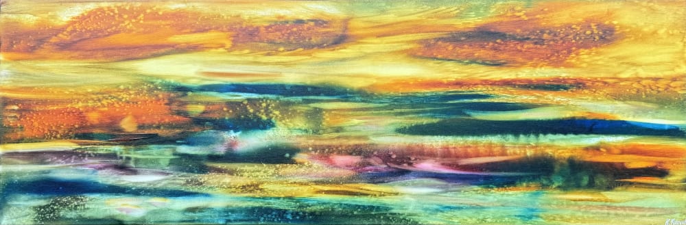 Blue Dawn | Oil And Acrylic Painting in Paintings by Kozyuk Gallery