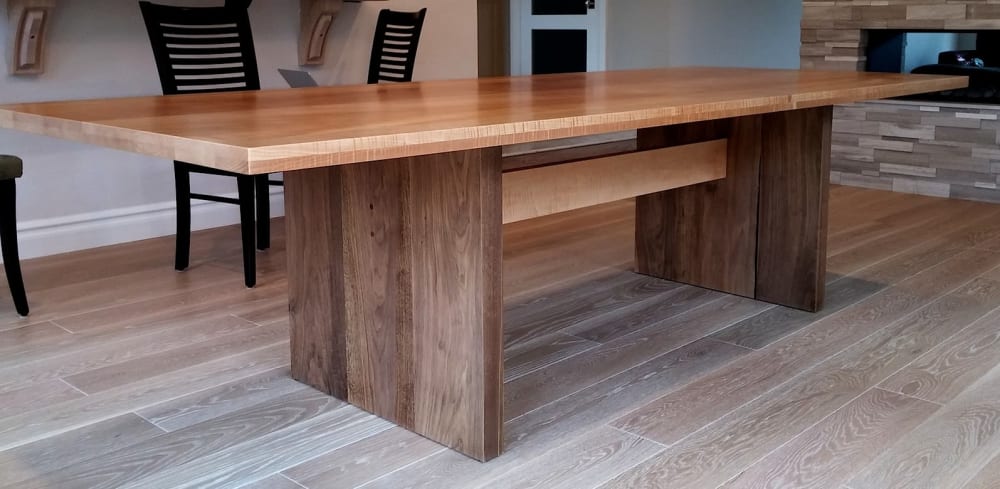 "The Harlan"  modern trestle dining table | Tables by Aaron Smith Woodworker