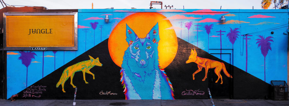 'Coyote Fever' | Street Murals by Cecilia Paints | Little Joy Cocktails in Los Angeles