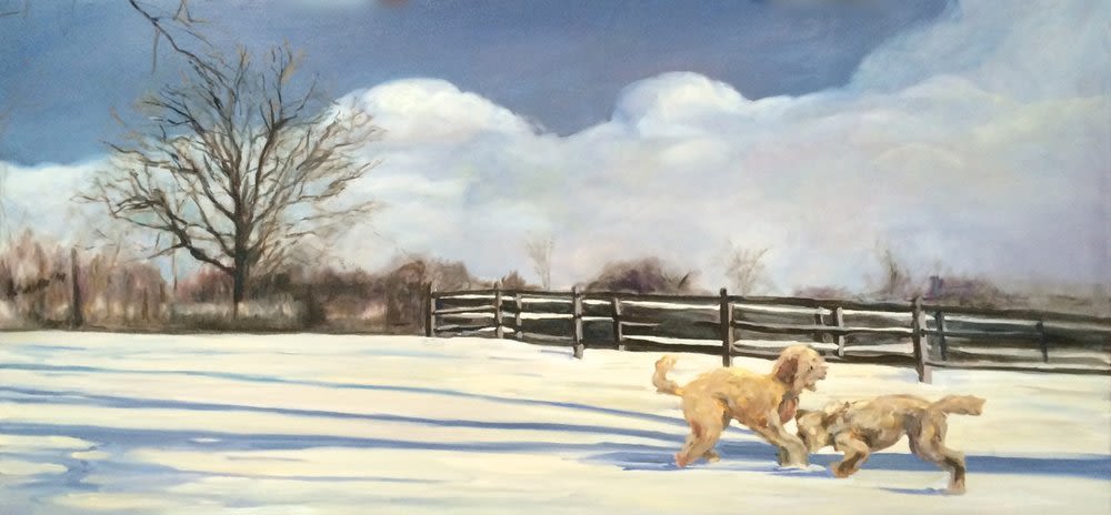 “Teddy and Cashew” Painting | Oil And Acrylic Painting in Paintings by Katie Ré Scheidt