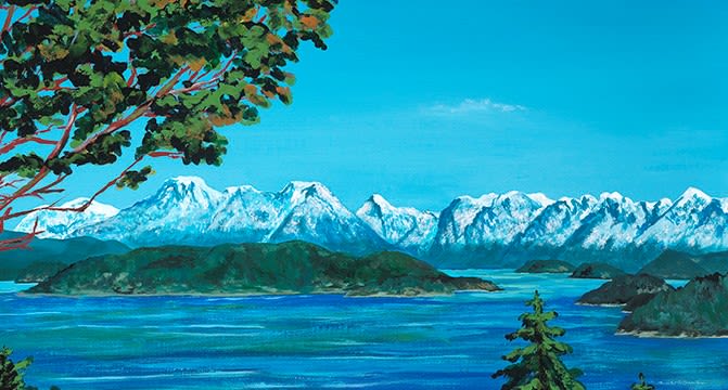 Winter Solstice Desolation Sound British Columbia 24x30 | Oil And Acrylic Painting in Paintings by Peter N Van Giesen