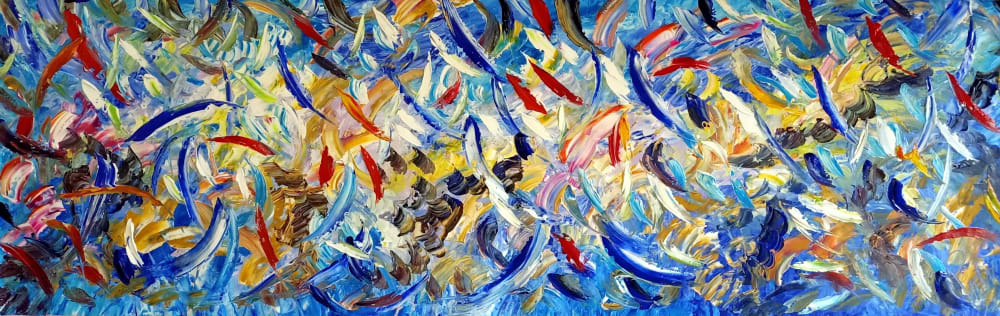 Musica Oltremare | Oil And Acrylic Painting in Paintings by Puliafico Antonino