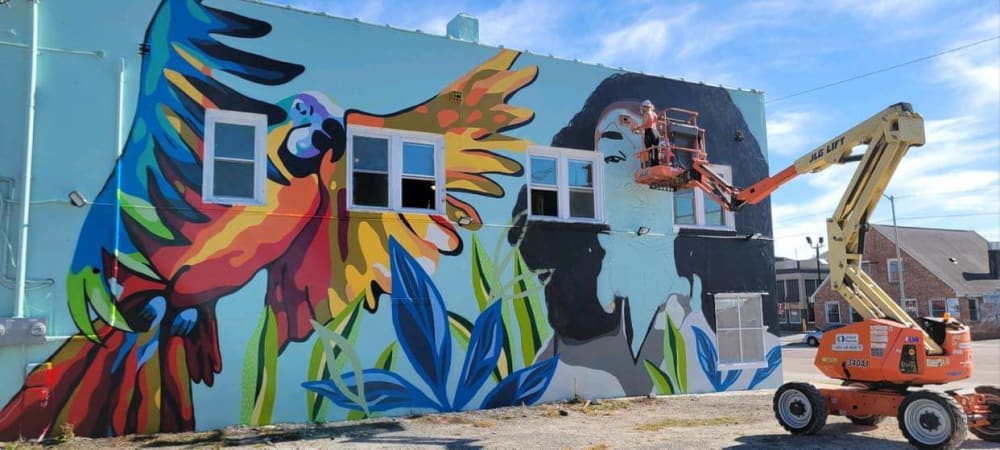 Lady on Rivers | Street Murals by Girls Who Paint Murals