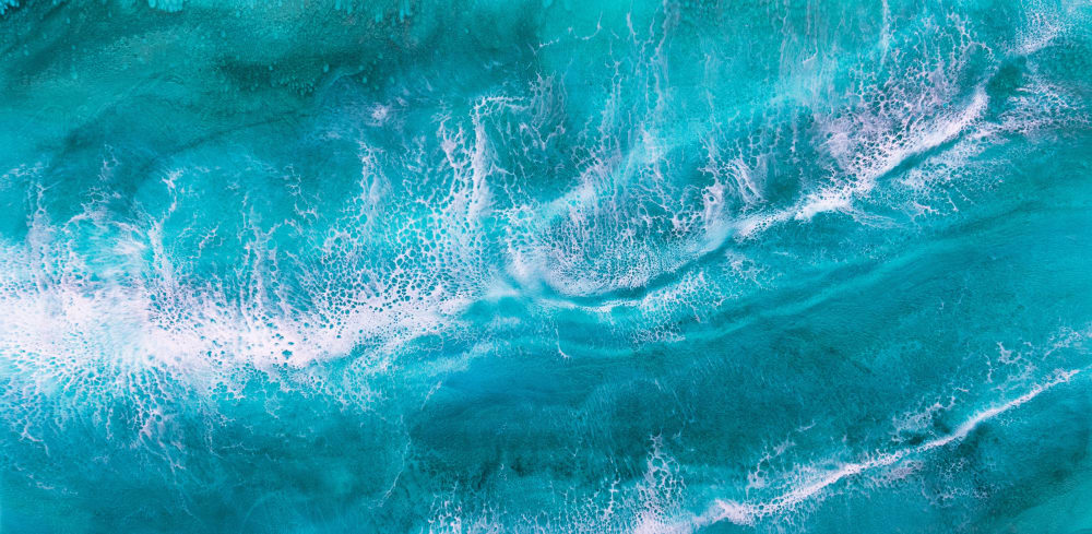 'EMERALD BAY' - Epoxy Resin Ocean Seascape Abstract Art | Oil And Acrylic Painting in Paintings by Christina Twomey Art + Design