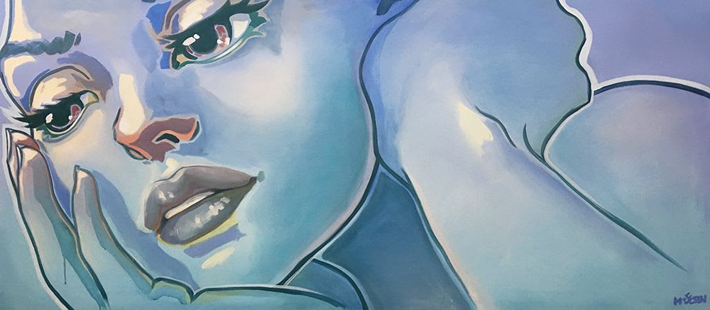 Urban pop art painting "Soul gazing" (Available) | Oil And Acrylic Painting in Paintings by Monique van Steen | Barcelona in Barcelona