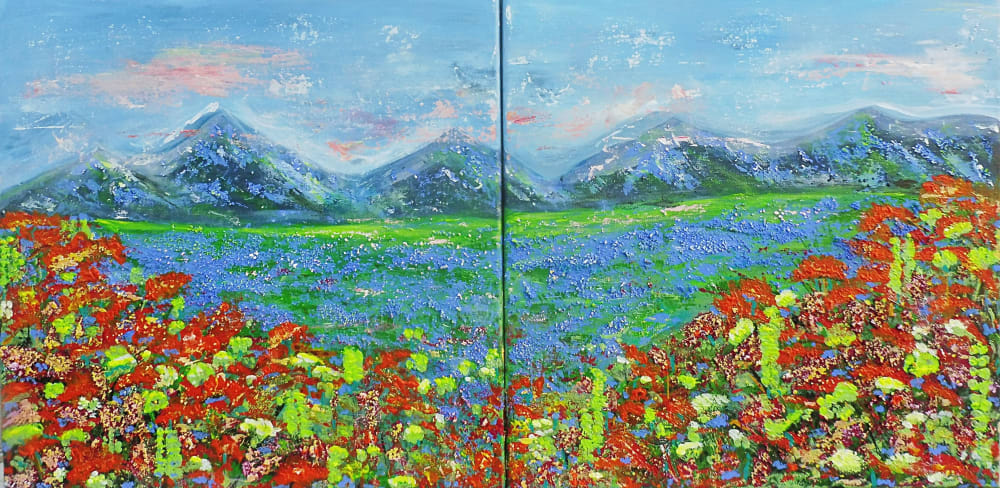 PARADISE - original abstract painting | Oil And Acrylic Painting in Paintings by Marinela Puscasu