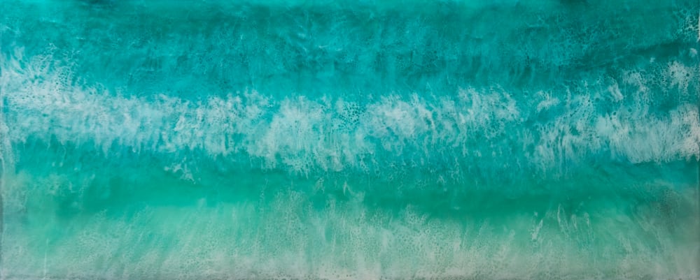 'SEA SPRAY' - Ocean Seascape Epoxy Resin Abstract Artwork | Oil And Acrylic Painting in Paintings by Christina Twomey Art + Design
