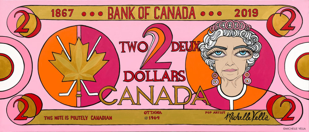 Two Dollar Bill Canadian | Oil And Acrylic Painting in Paintings by Michelle Vella Art
