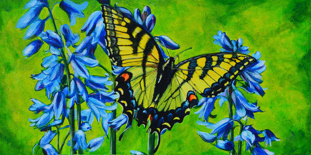 Yellow tail butterfly | Easy Chair in Chairs by Murals By Marg | Sunnybrook Health Sciences Centre in Toronto