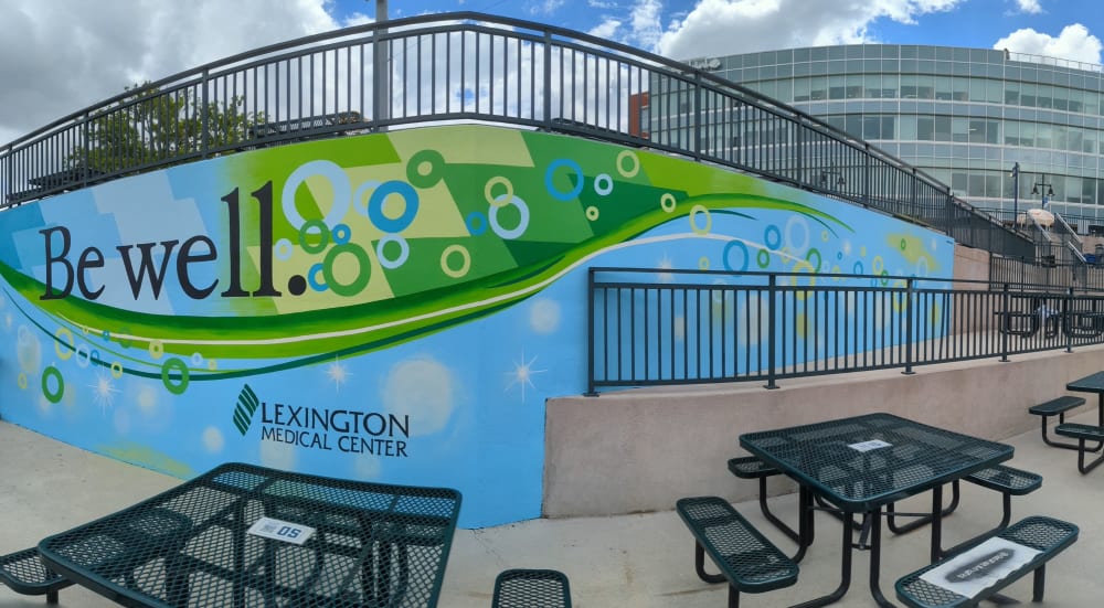 Lexington Medical Center "Be Well' Campaign Murals | Murals by Christine Crawford | Christine Creates | Segra Park in Columbia