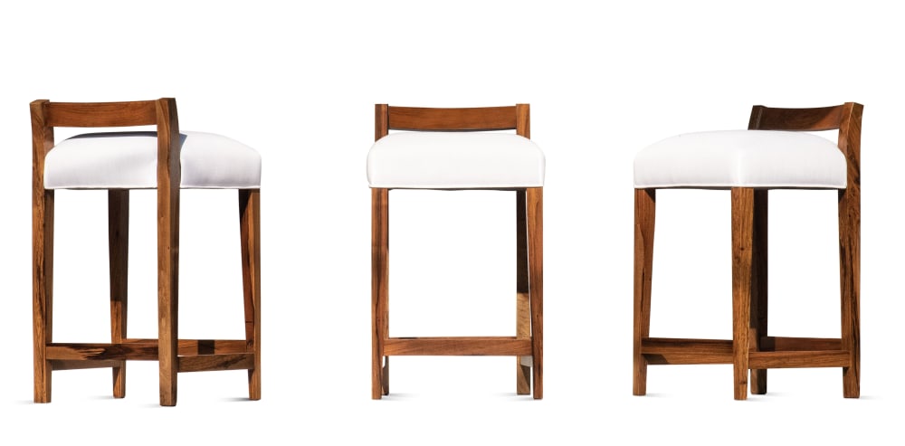 Set of 8 Exotic Argentine Rosewood Counter Stools | Chairs by Costantini Design