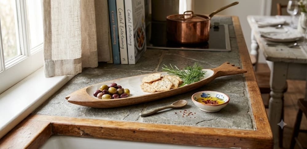 The Enamelled Fish Wooden Platter | Decorative Tray in Decorative Objects by Famous Art Group Of Industries