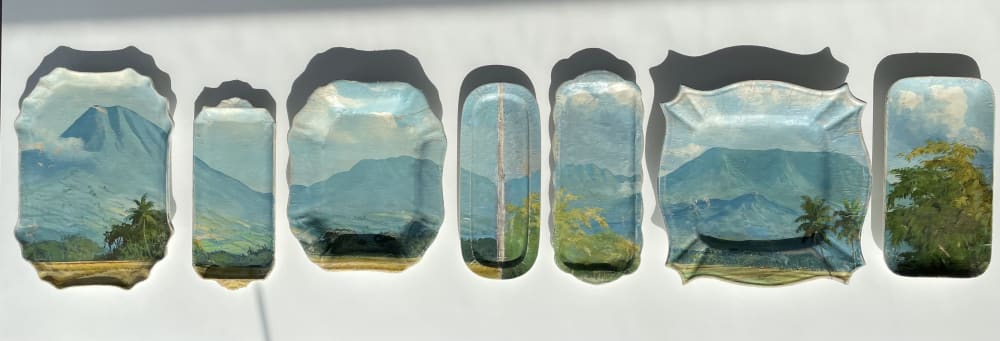 "Blue Horizon" - Wall Art Composition of Decorative Plates | Wall Sculpture in Wall Hangings by Studio DeSimoneWayland