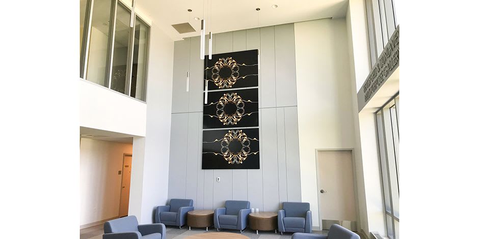 Illuminate 5, triptych photographic design | Paintings by Kate Wilson Fine Art | New England Institute of Technology in East Greenwich