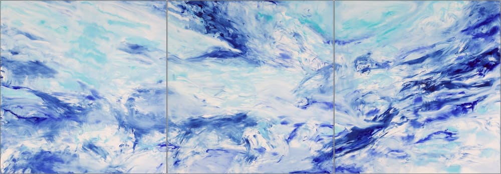 SOLD PRIVATE COLLECTION: LIVING OCEANS 1, Triptych | Oil And Acrylic Painting in Paintings by Betty Jo Costanzo