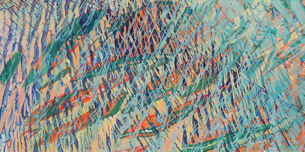 Flocked | Oil And Acrylic Painting in Paintings by Anne Blenker | The Gayle and Tom Benson Cancer Center in Jefferson