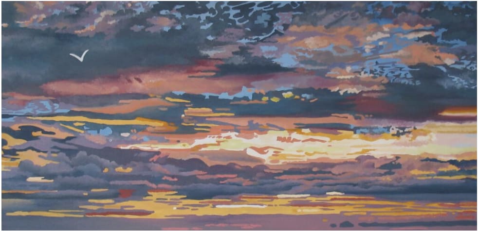 Crayon Skies, Skycapes, Oil Painting | Oil And Acrylic Painting in Paintings by Suri-Nicole