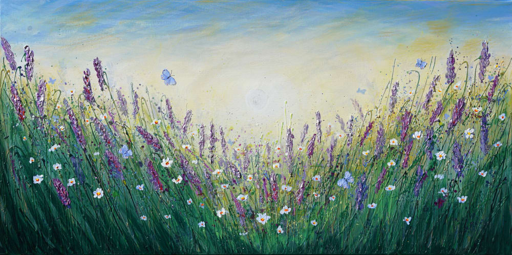 Summer Lavender Field | Oil And Acrylic Painting in Paintings by Amanda Dagg