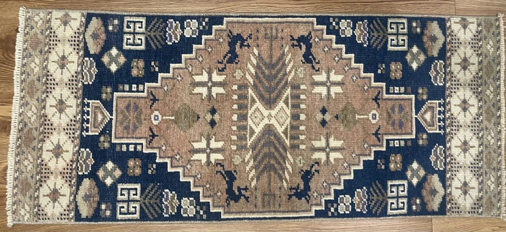 Hand-woven Turkish Rug Pillow| 1.5 x 3.3 | Small Rug in Rugs by Wool and Rug