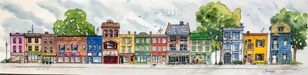Ottawa Streetscape No3 | Watercolor Painting in Paintings by Maurice Dionne FINEART | Germotte Photo & Framing Studio in Ottawa