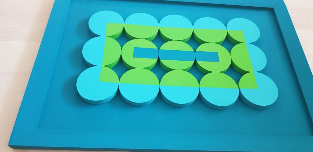 Modern Wood Wall Art, Blue and Green Wall Decor | Oil And Acrylic Painting in Paintings by Sarmal Design