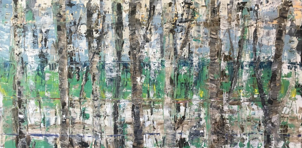 Blue in Green | Oil And Acrylic Painting in Paintings by Stephanie Thwaites