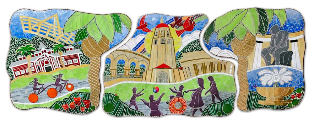 Sunny Day at Stanford University | Public Mosaics by Stacia Goodman Mosaics | Stanford Children's Health | Lucile Packard Children's Hospital Stanford in Palo Alto