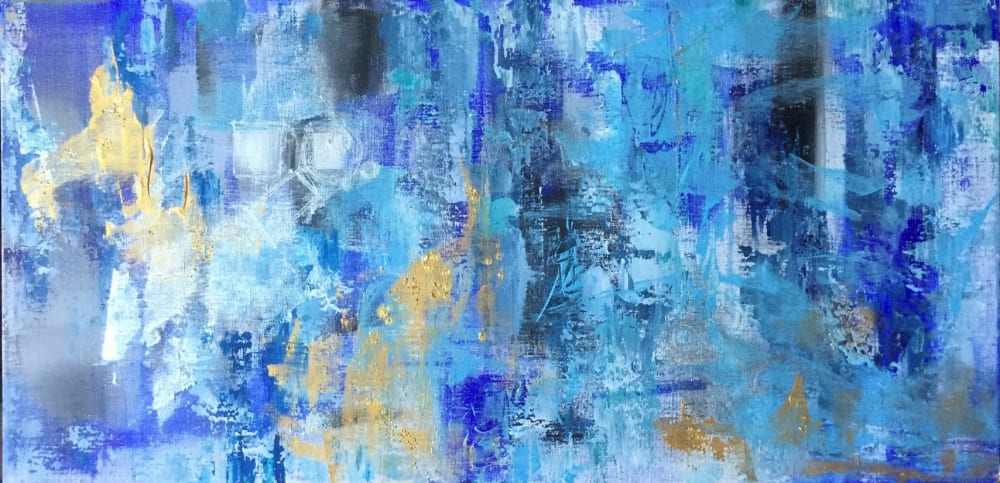 Blue Abstraction | Oil And Acrylic Painting in Paintings by Viktoria Ganhao
