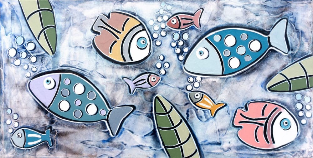 Pesci della Palmaria | Mixed Media in Paintings by Andrea Benetti