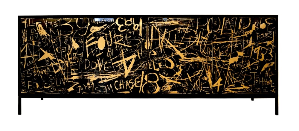 Duncan Cabinet Mix Media Artwork On Doors | Storage by Morgan Clayhall