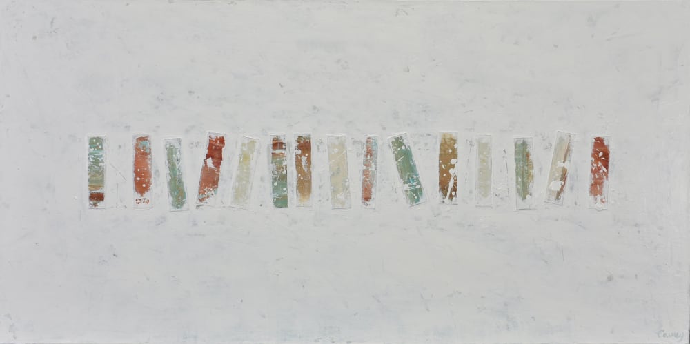 Pale Spectrum acrylic painting on canvas with collage | Paintings by Lisa Carney
