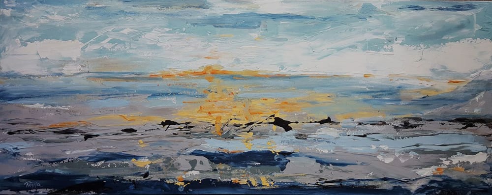 Ocean Blue II | Oil And Acrylic Painting in Paintings by Twyla Gettert