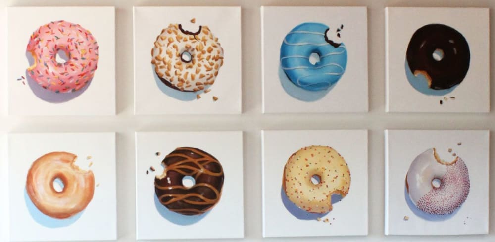12"x12" donut oil paintings | Oil And Acrylic Painting in Paintings by TRP Art - Terry Romero Paul