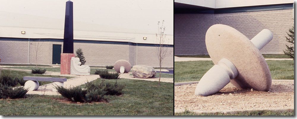 Garden | Public Sculptures by Roger Gaudreau | École Cascatelle in Kingsey Falls