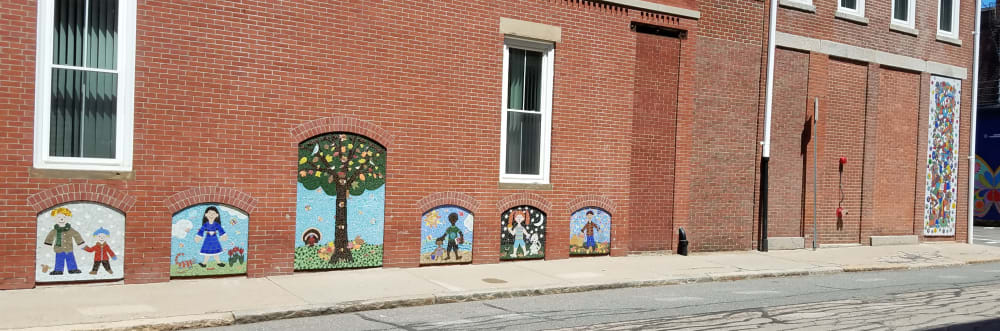 As Trees Give Life to their Branches | Public Mosaics by Carol Krentzman | Court Street in Natick