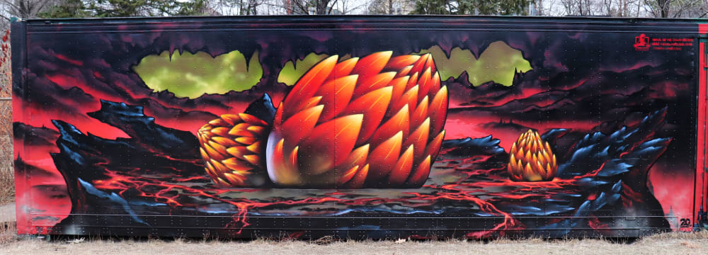 Dragon Eggs Mural | Street Murals by Jared Goulette | The Color Wizard | Portland Fitzpatrick Stadium in Portland