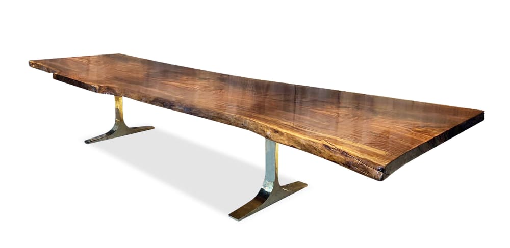 Ambrosi Slab Table with Cast Bronze Bases by Costantini | Tables by Costantini Design